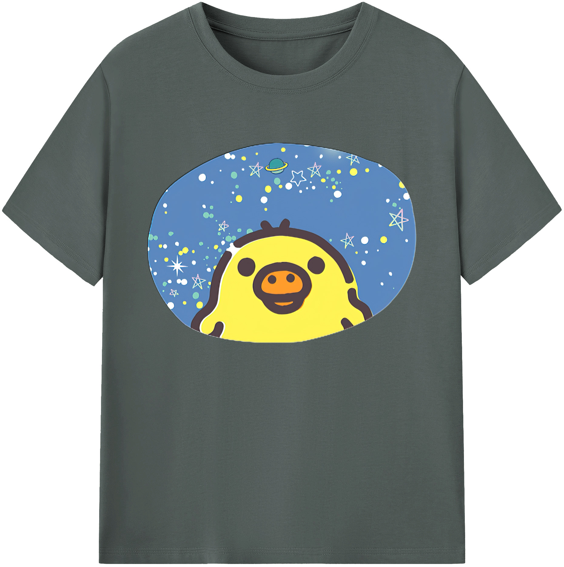 （画像用） リラックマ リラックマ キイロイトリ Rilakkuma Korilakkuma Kiiroitori 綿100％ メンズ半袖Tシャツ｜肌触りやわらか＆通気性